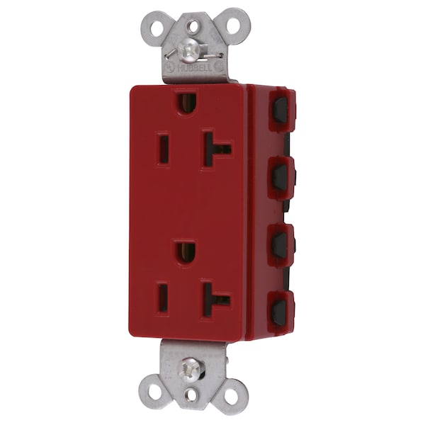 Straight Blade Receptacle, 5-20R, 20 A, 125V AC, 2 Pole, 3 Wire, Flush Mount, Grounded